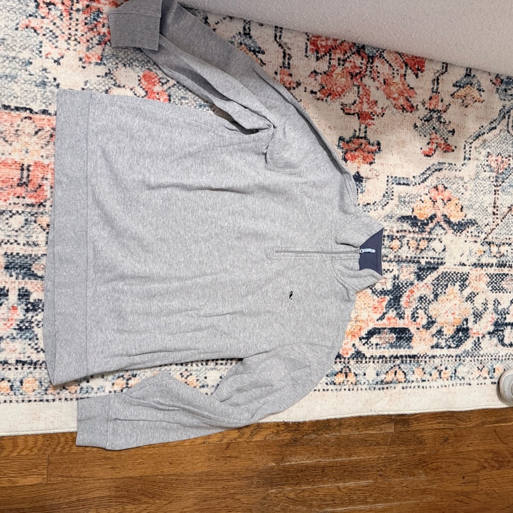 Light Gray Quarter-Zip Pullover Sweatshirt